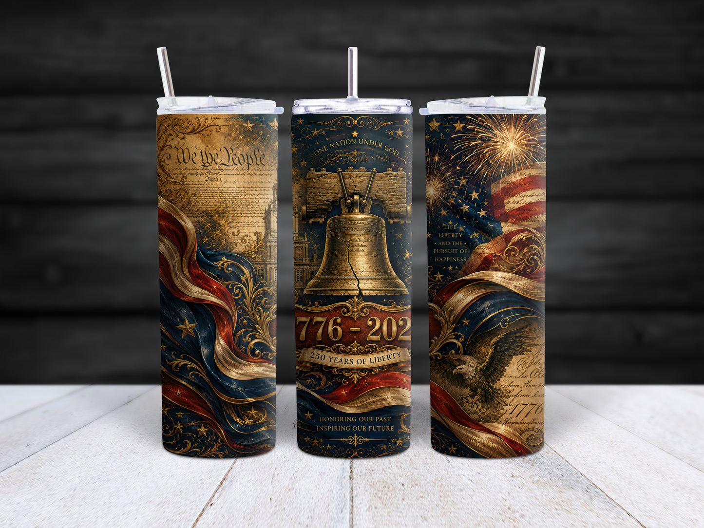 Barbed Wire Flag Tumbler