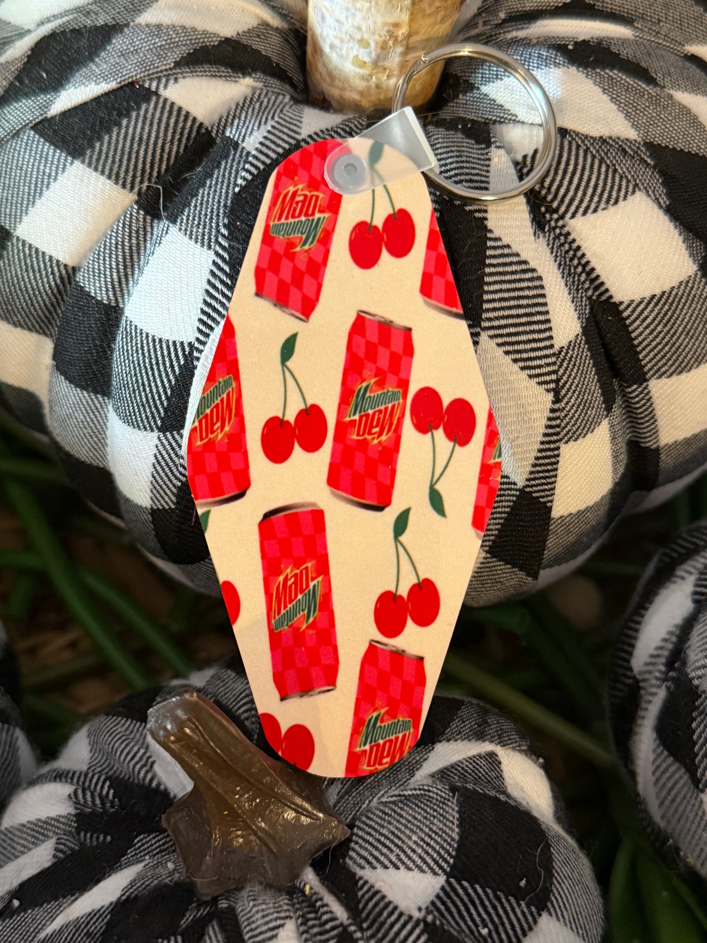 Dew You Want a Cherry Keychain