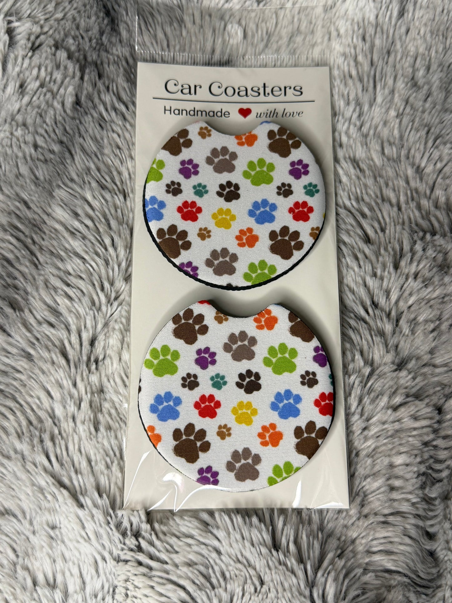 Rainbow Paws Car Coasters