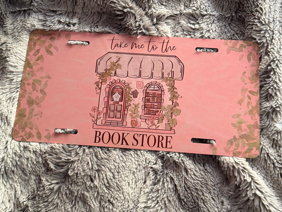 Take Me to the Bookstore License Plate