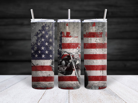 Motorcycle Flag Tumbler