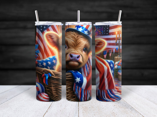 USA Highland Cow Tumbler