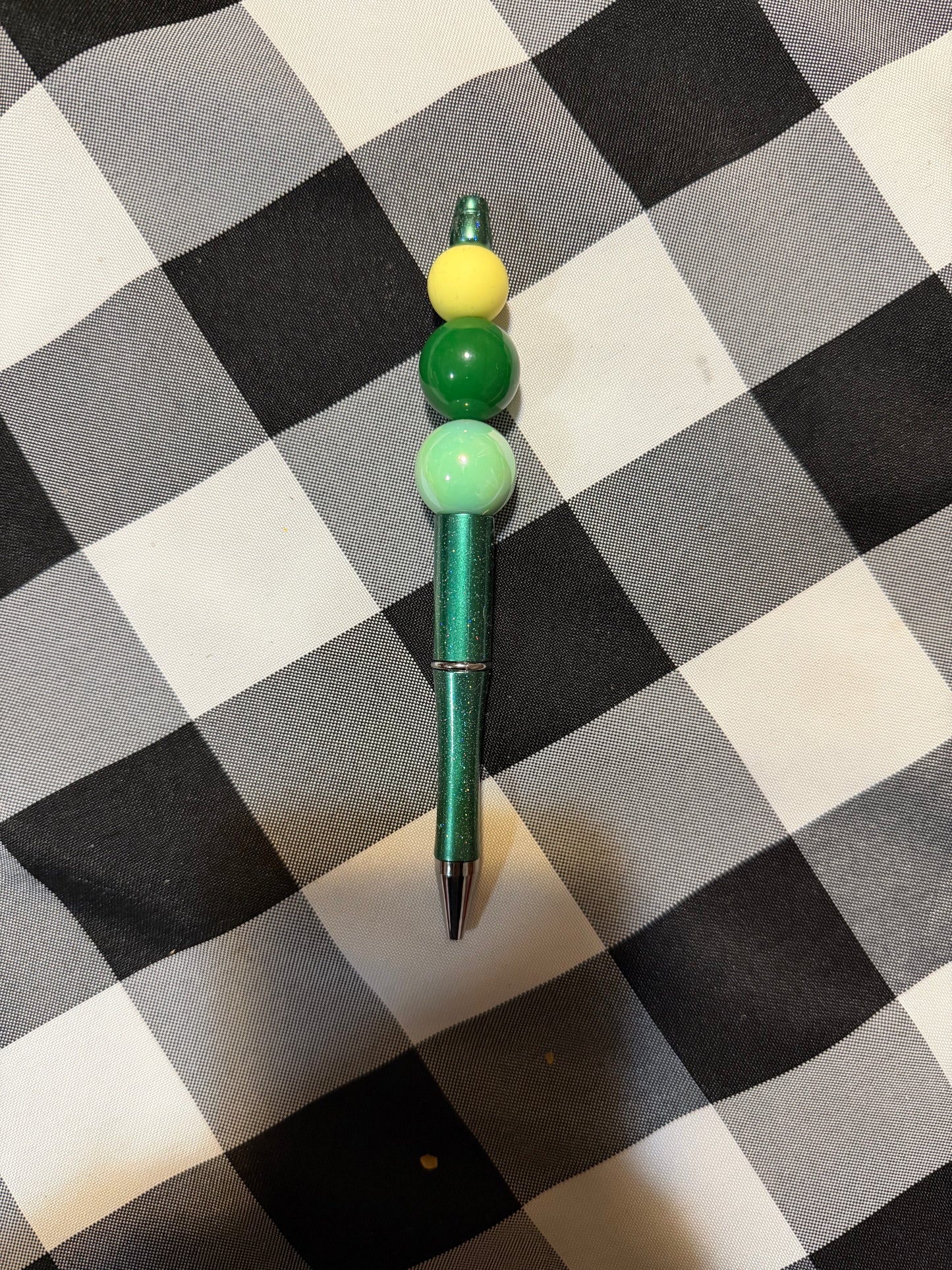 Green and Yellow Beaded Pen