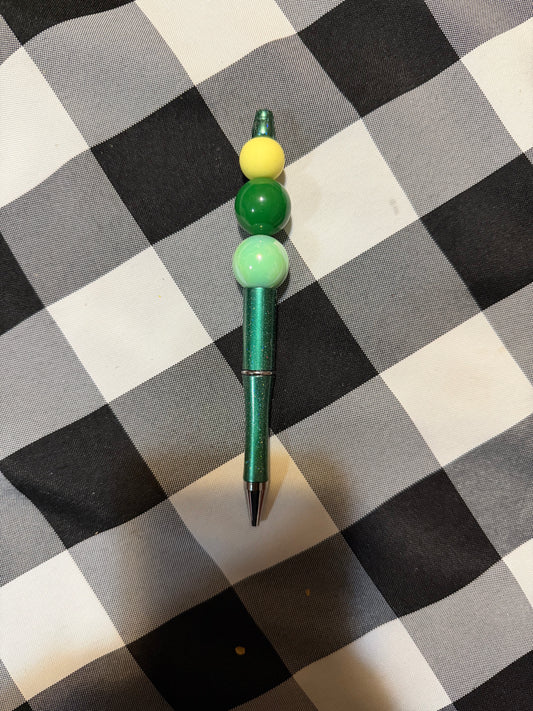 Green and Yellow Beaded Pen