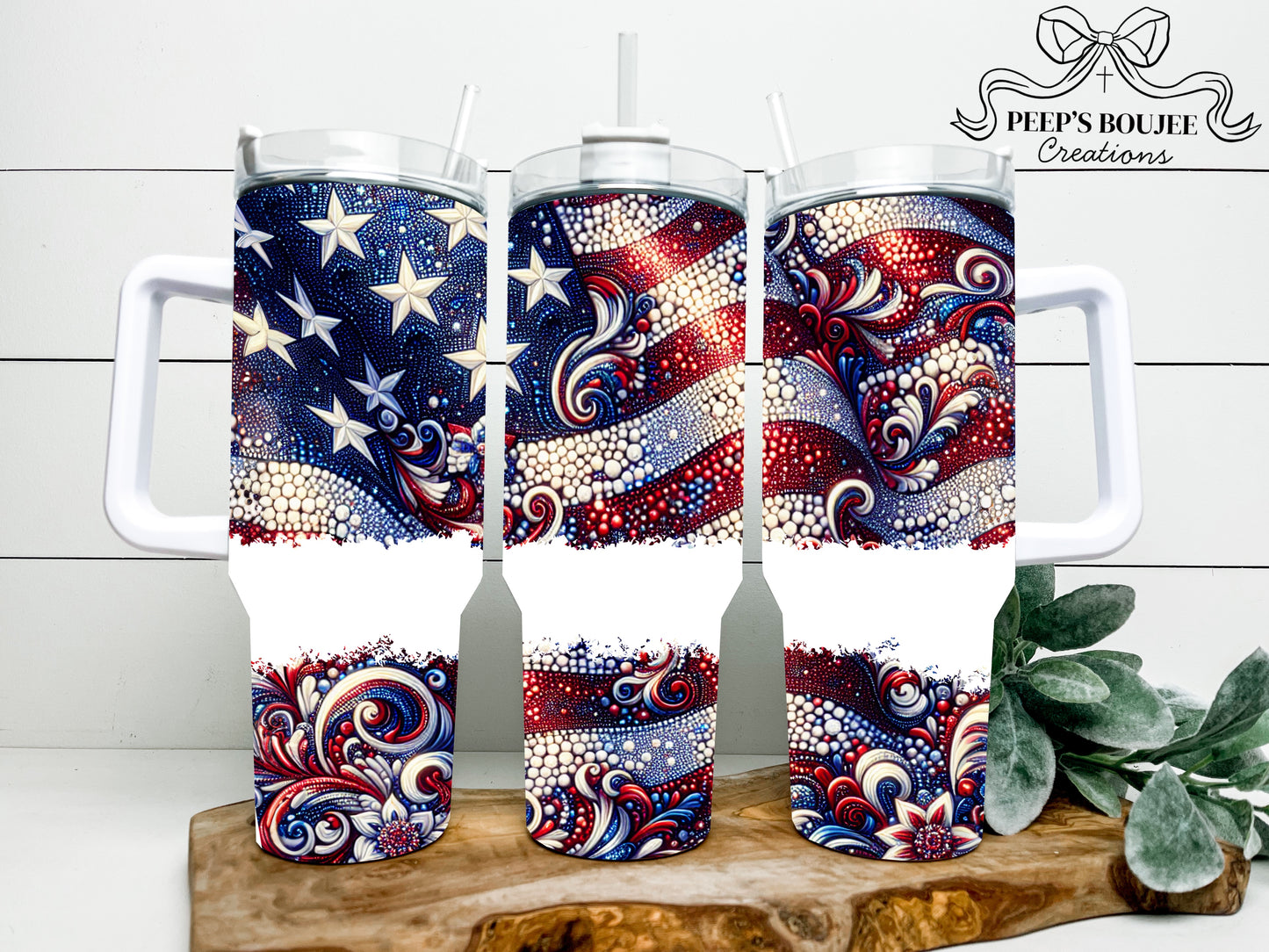 Sparkly Flag 40oz Tumbler