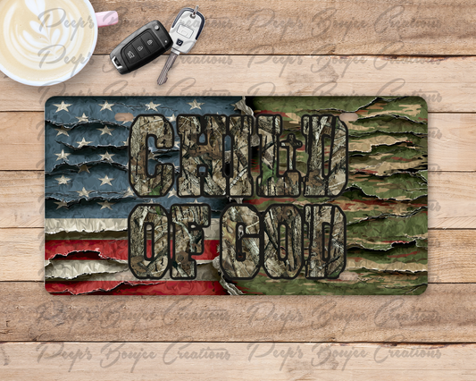 Child of God Camo License Plate
