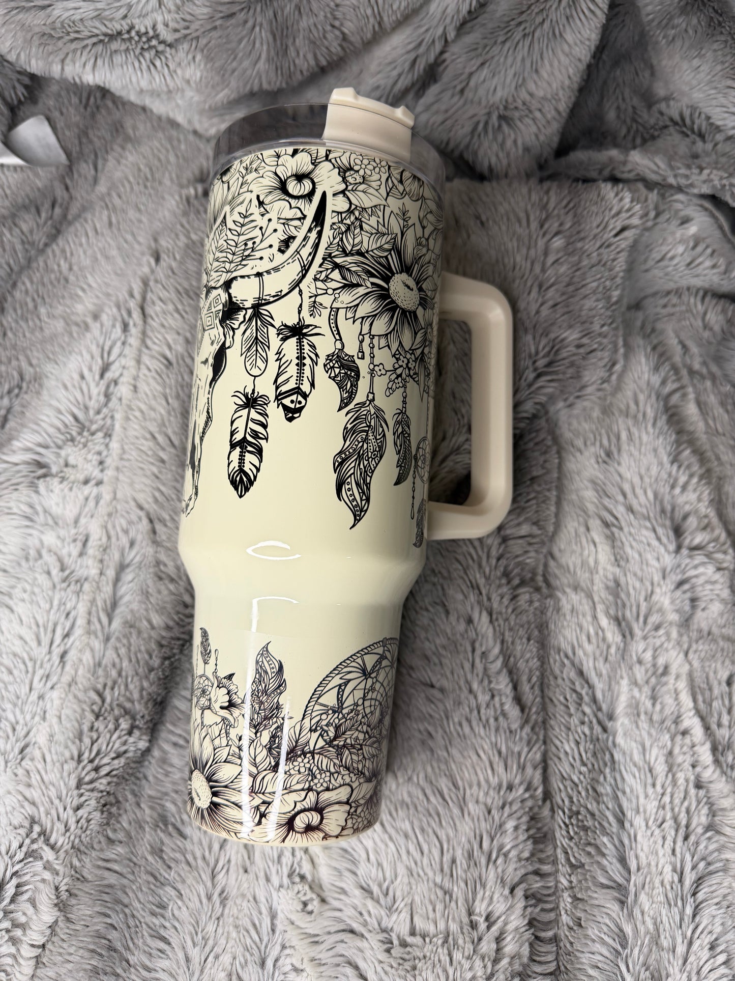 Western Bull Skull 40oz Tumbler