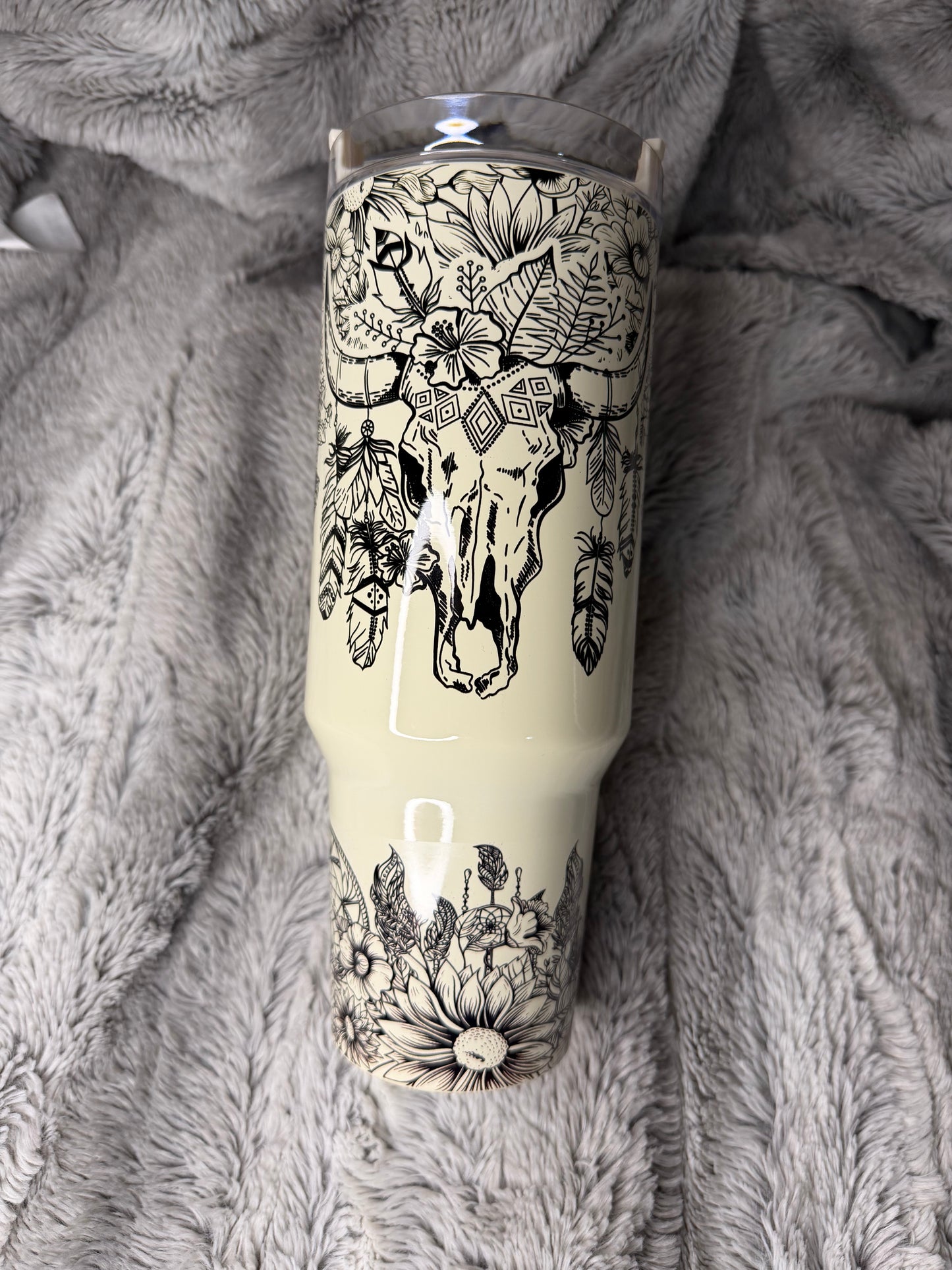 Western Bull Skull 40oz Tumbler