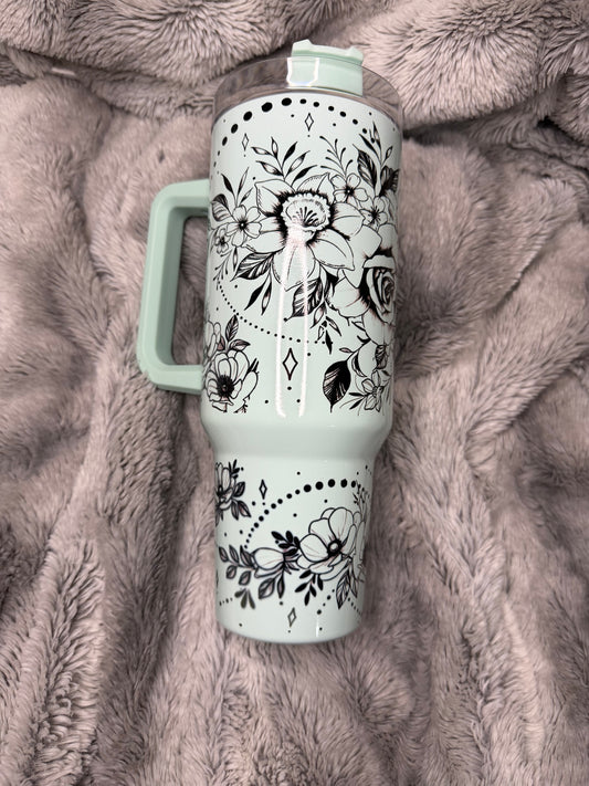 Boho Floral 40oz Tumbler