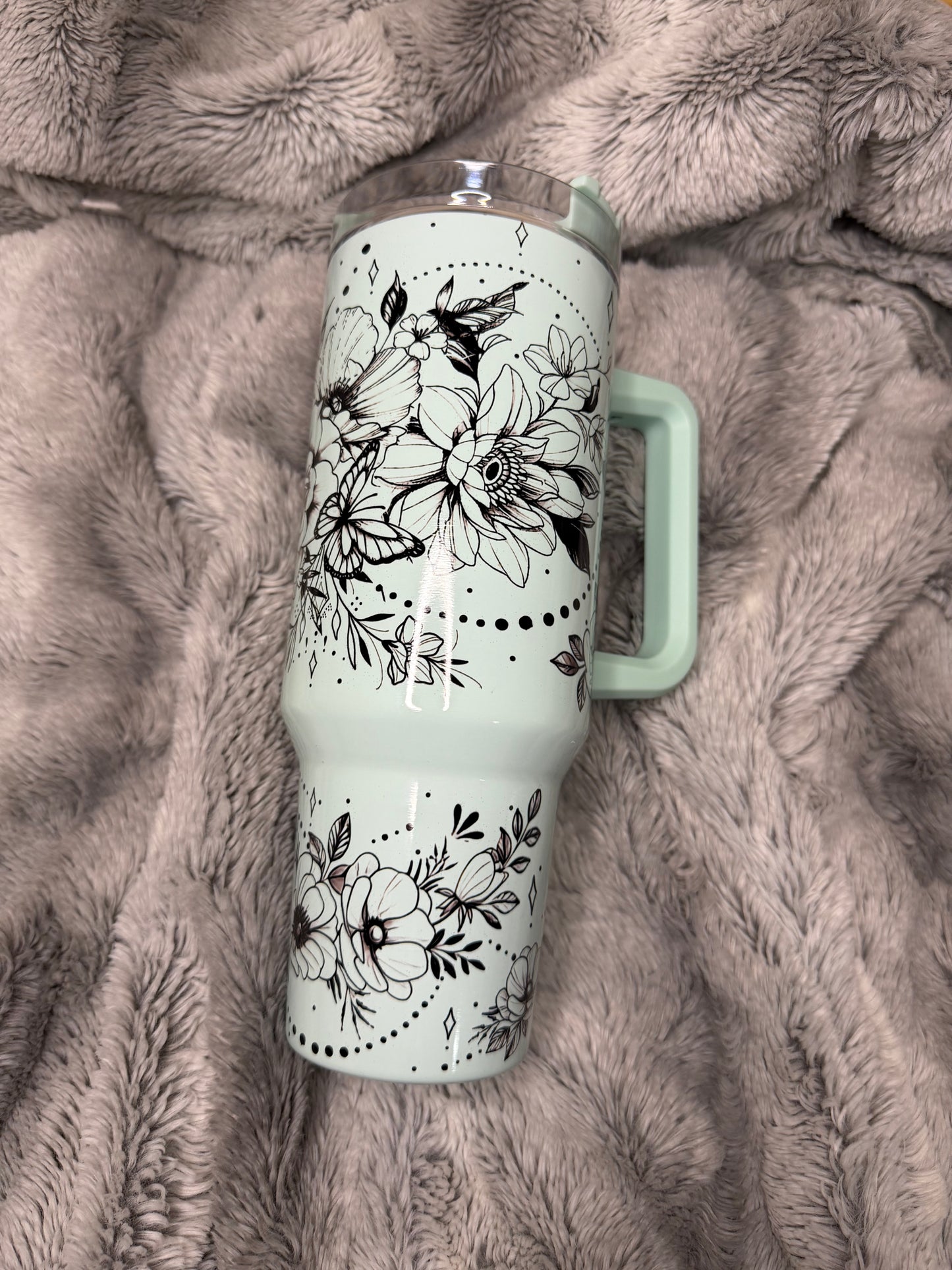 Boho Floral 40oz Tumbler