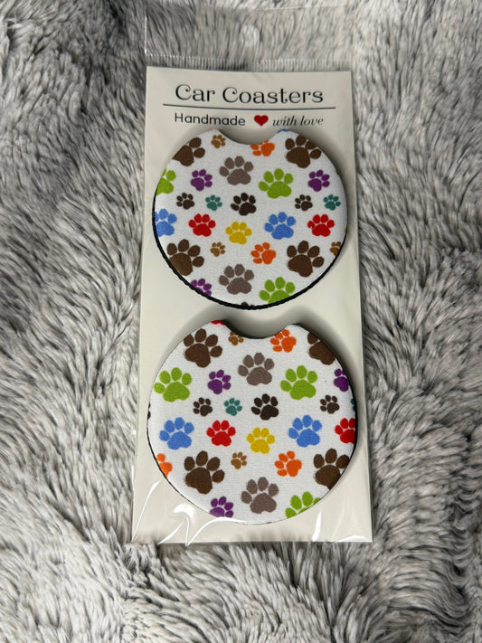 Rainbow Paws Car Coasters
