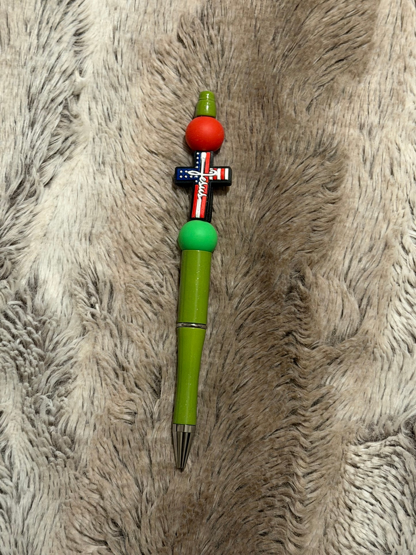 Red, White and…Green? Beaded Pen