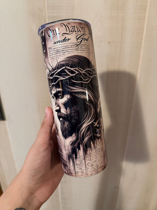 One Nation Under God 20oz Tumbler Ready to Ship