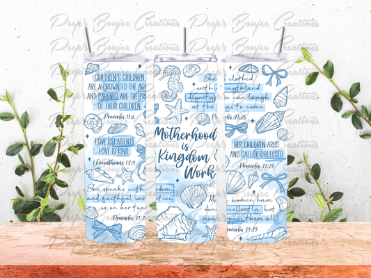 Motherhood is Kingdom Work Tumbler