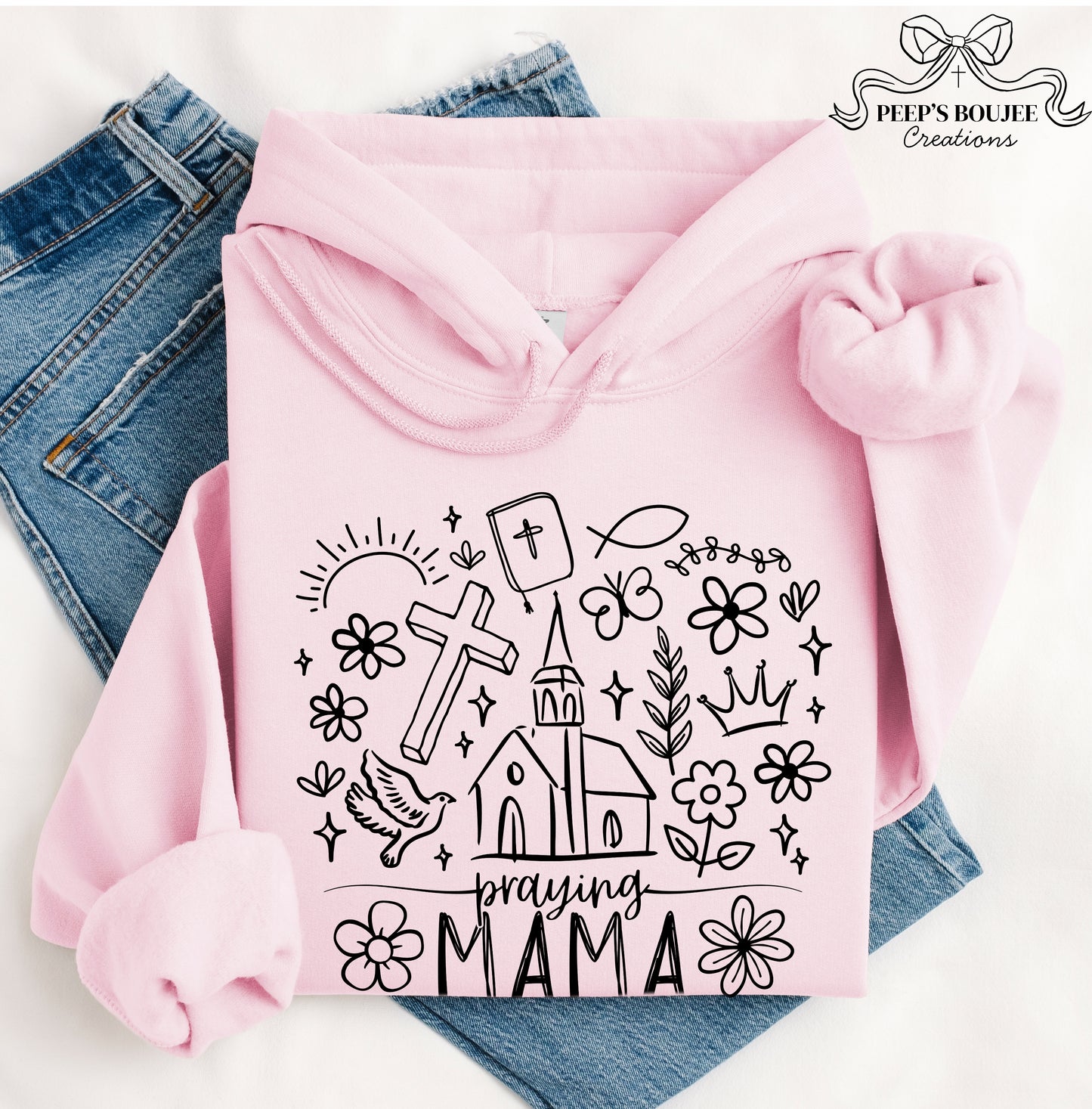 Praying Mama Doodle Hoodie or Sweatshirt