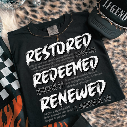 Restored Redeemed Renewed Short Sleeve