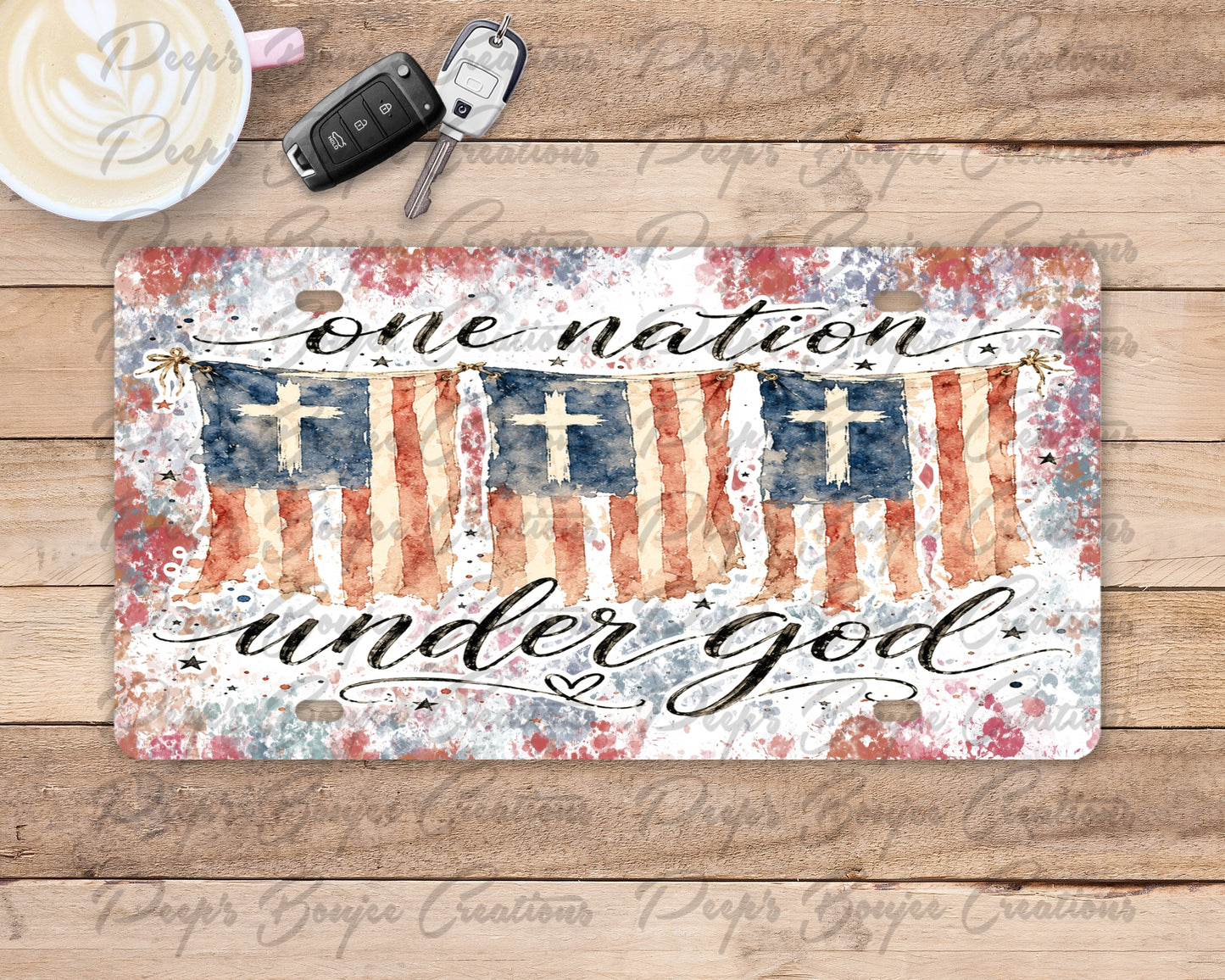 One Nation Under God License Plate