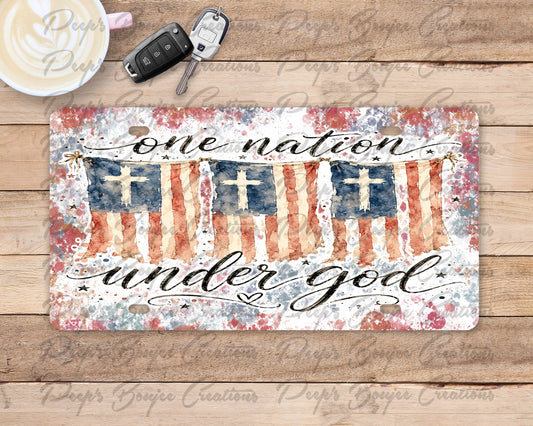 One Nation Under God License Plate