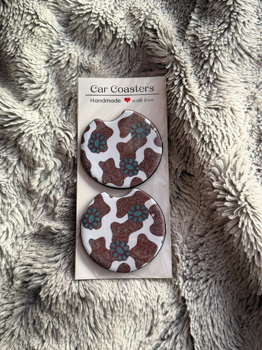 Cowhide Car Coaster