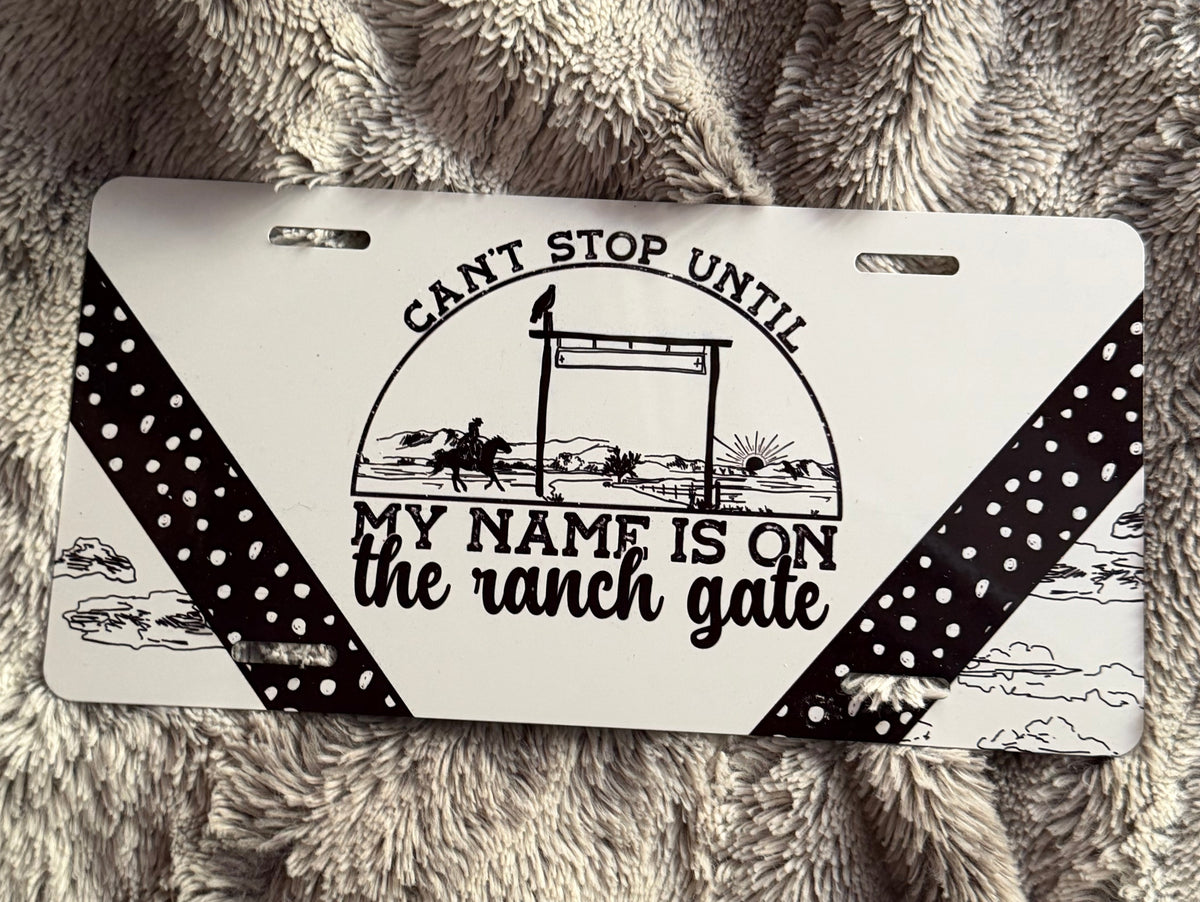Ranch Gate Dream License Plate