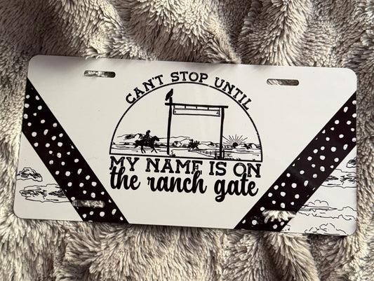Ranch Gate Dream License Plate