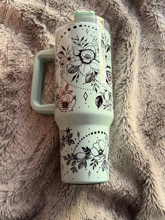 Floral 40oz Tumbler Ready to Ship