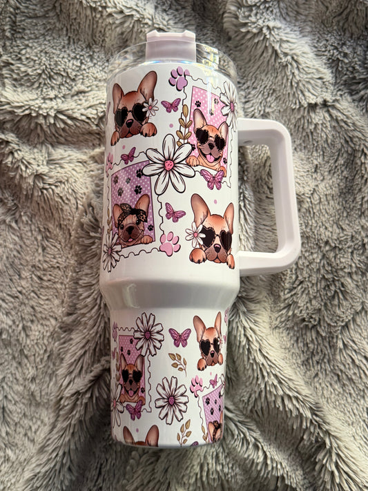 Preppy Frenchie 40oz Tumbler Ready to Ship