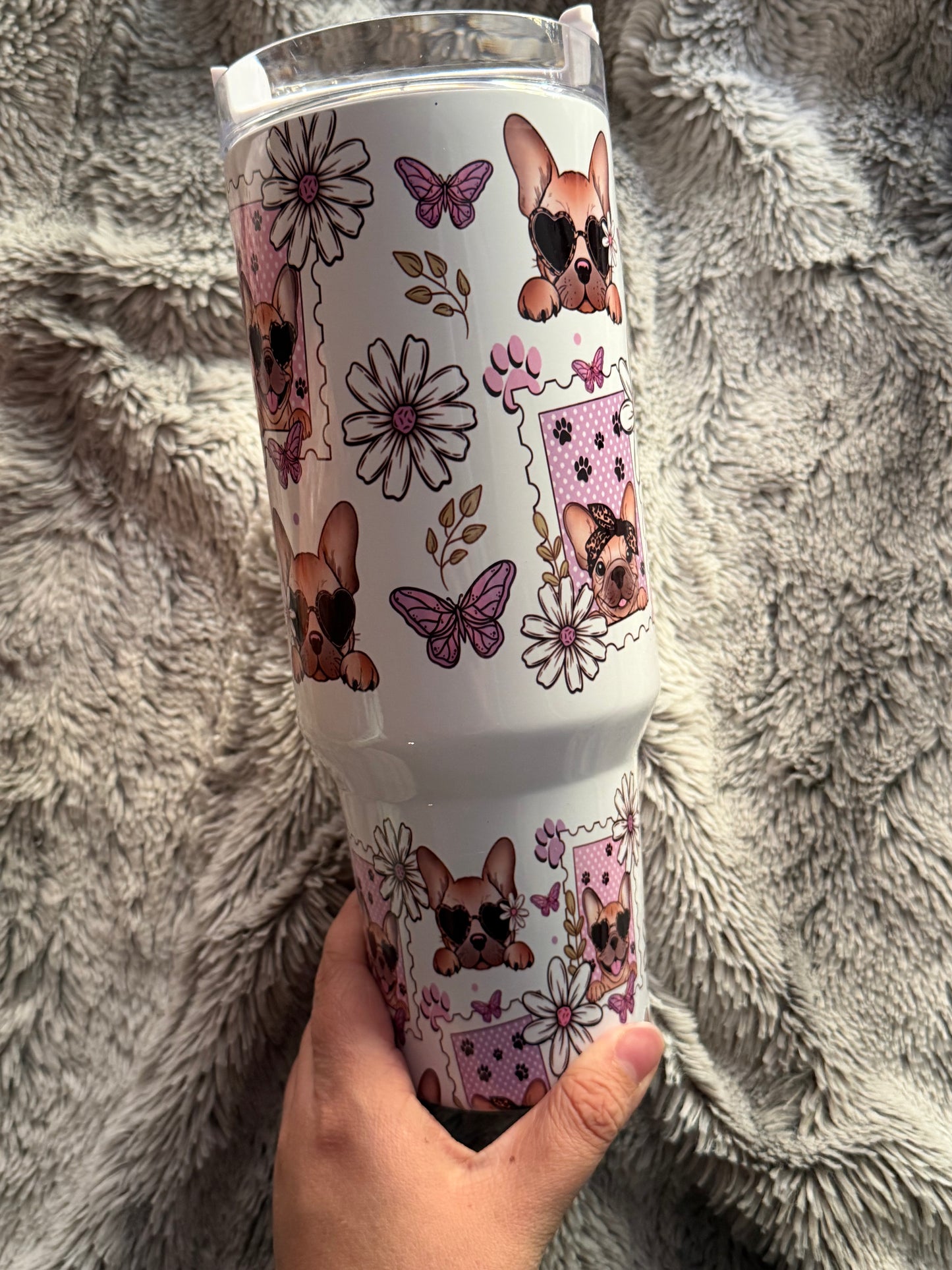 Preppy Frenchie 40oz Tumbler Ready to Ship